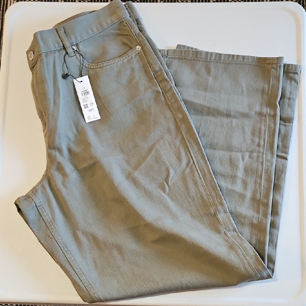 Garage Flare & Wide Leg Jeans in Olive